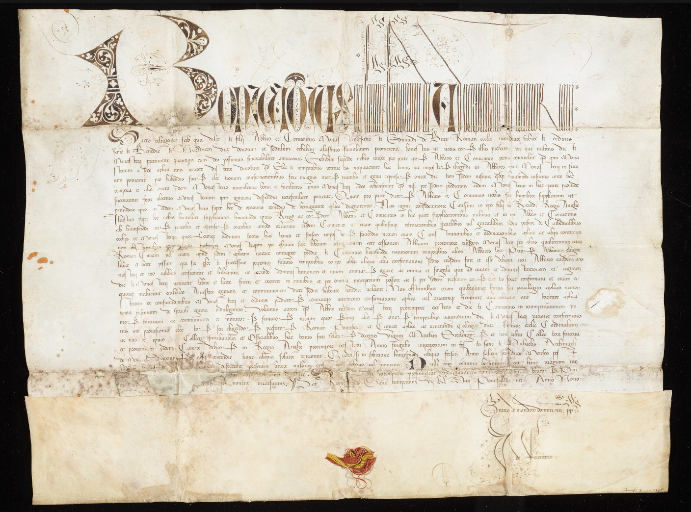 http://images.monasterium.net/illum/IllUrk/1398-04-25_Bonifaz-IX-f-Bury-St-Edmunds_Oxford_Bodeian-Ms-Ch-Suffolk-1565_J-de-Ferentino.jpg