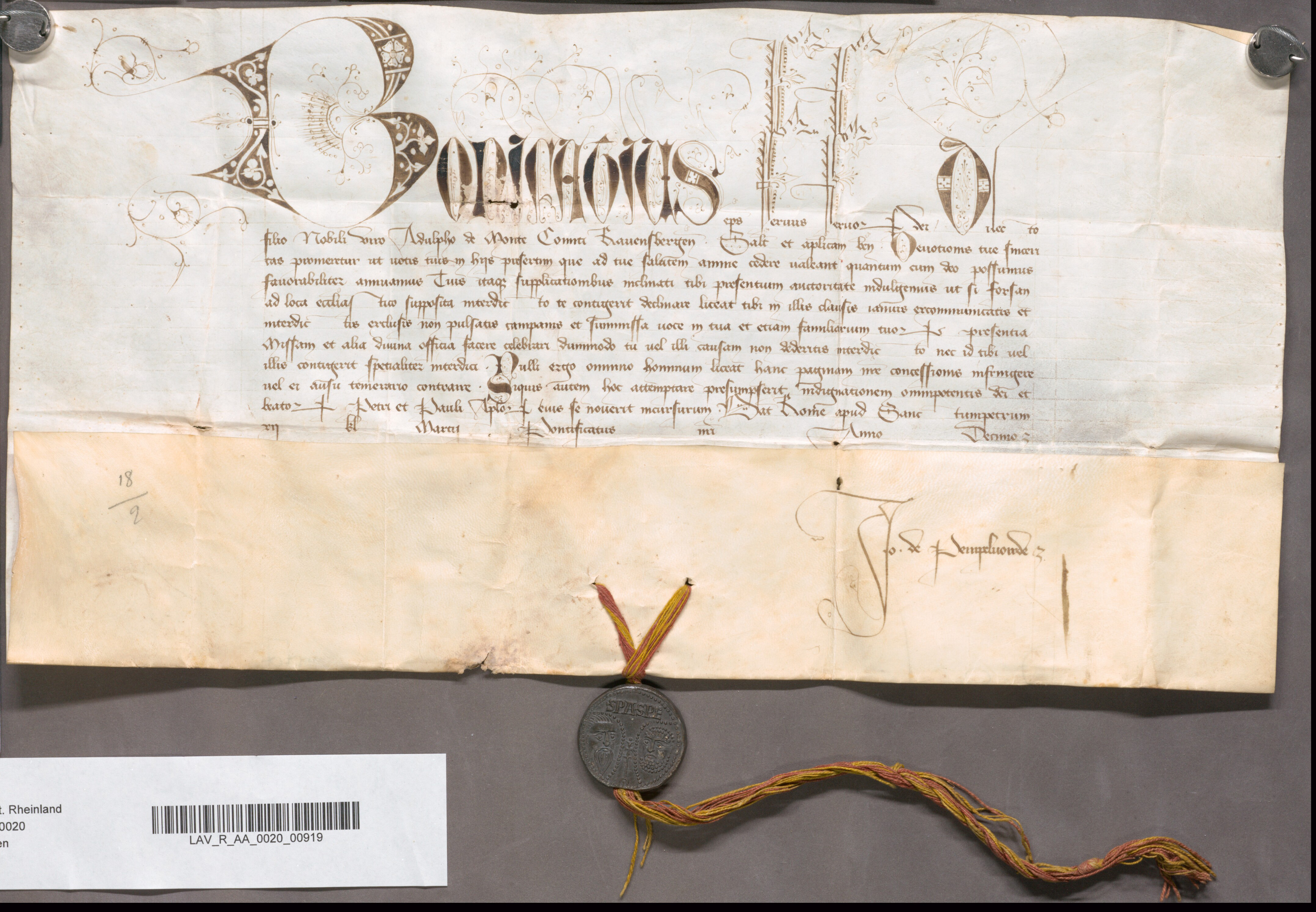 http://images.monasterium.net/illum/IllUrk/1399-02-18_Bonifaz-IX-f-Adolf-v-Berg_Scriptor-Jo-de-Pempelvorde_LA-NRW-Rheinland-Berg-Urk-AA-0020-Nr-919.jpg